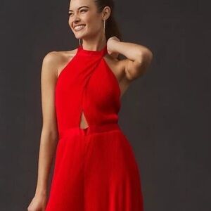 NWT Anthropologie Red Romper Jumpsuit Kansas City Chiefs Football Party Outfit